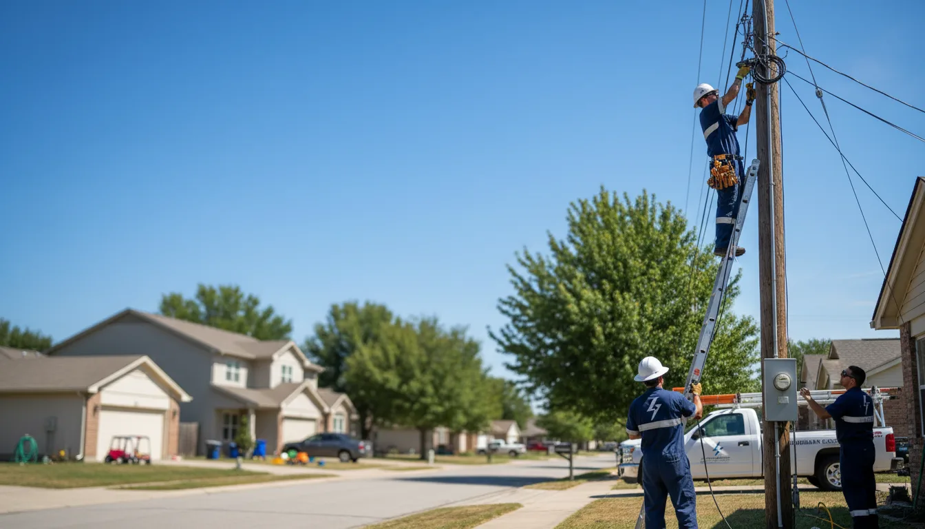 Residential electrician providing installation services in Mustang, OK